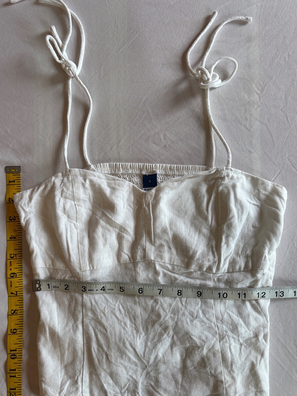 Old Navy White Tie-Shoulder Linen-Blend Cami